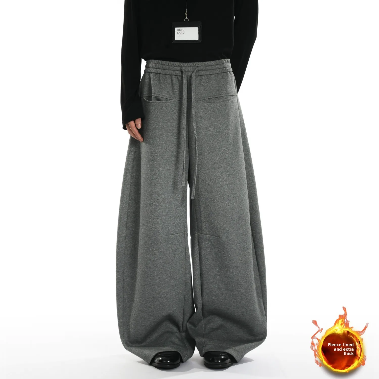 

Deep ey Cleanfit Wide Leg Pants Men Women Autumn Winter Drapey Fce Lined Loose Straight Casual Trousers Harlan Sle