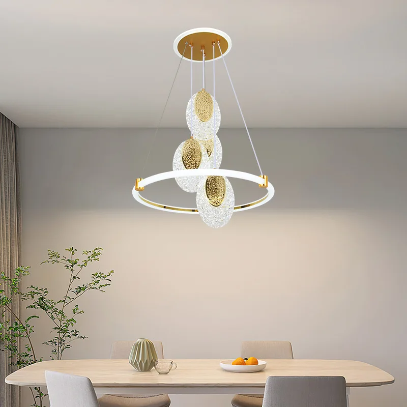 

Postmodern Luxury Ceiling Pendant Lights Art Acrylic Water-drop Chandelier Restaurant Apartment Living Room Decor Hanging Lamps