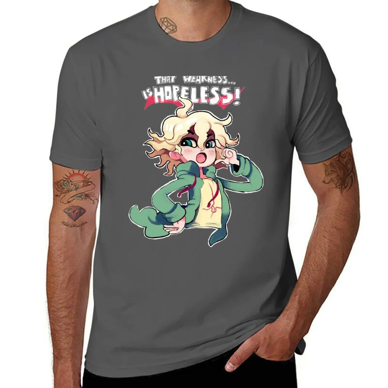 Nagito Komaeda That weakness is hopeless Danganronpa T-Shirt Fashion Graphic Tee for Men