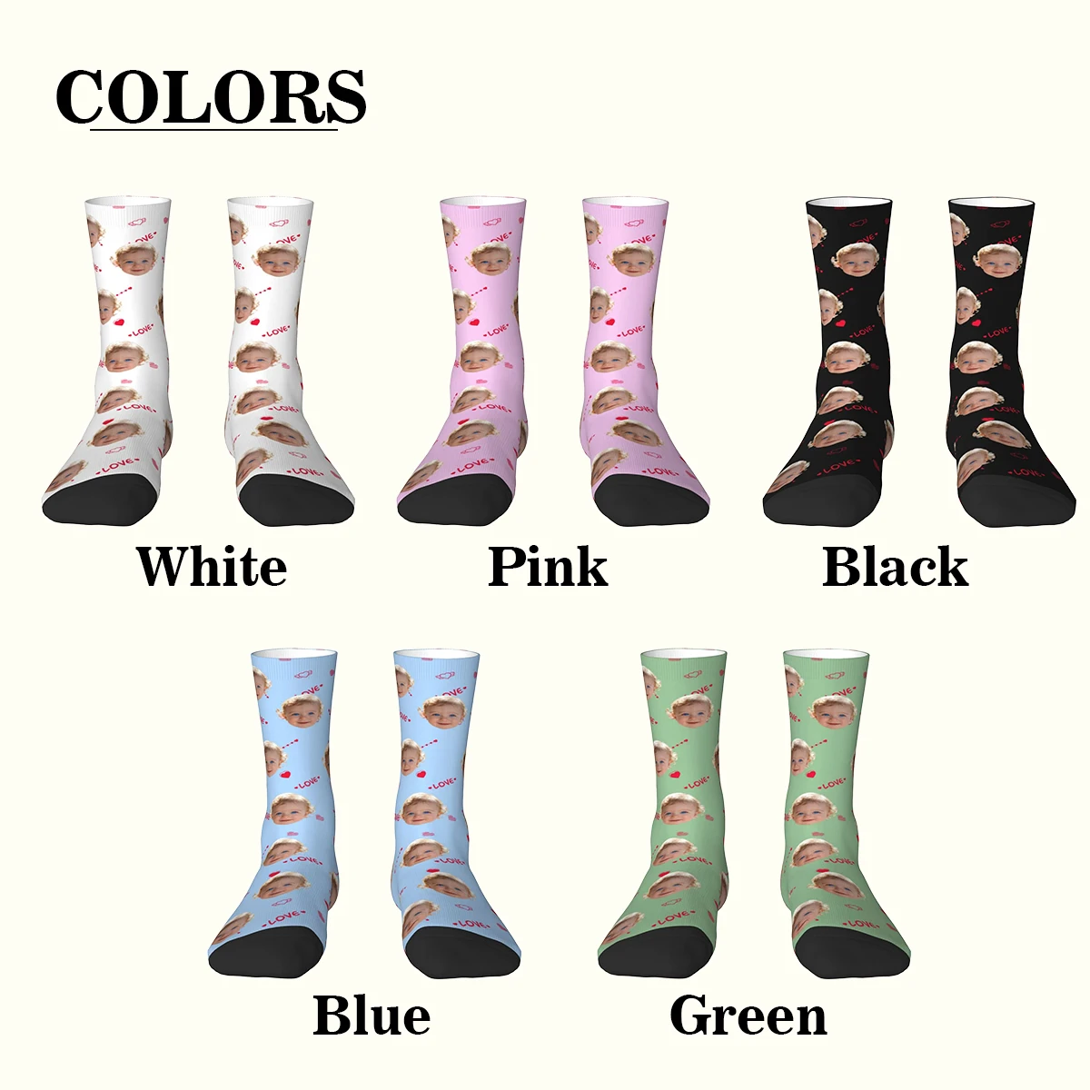 جوارب مخصصة على شكل وجه للجنسين، جوارب مخصصة، جوارب صور شخصية، جوارب مخصصة كهدية #2