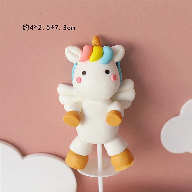 Einhorn Geburtstag Kuchen Topper Dekoration Mädchen Puppe Schönheit Regenbogen Liebe Rosa Stern Baby Dusche Kuchen Einsatz Flaggen – Detail 7