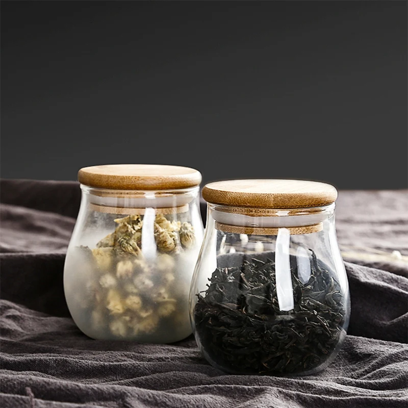 Mini Glass Bottles With Lid Clear Glass Container With Cork Tea Candy Food Storage Containers