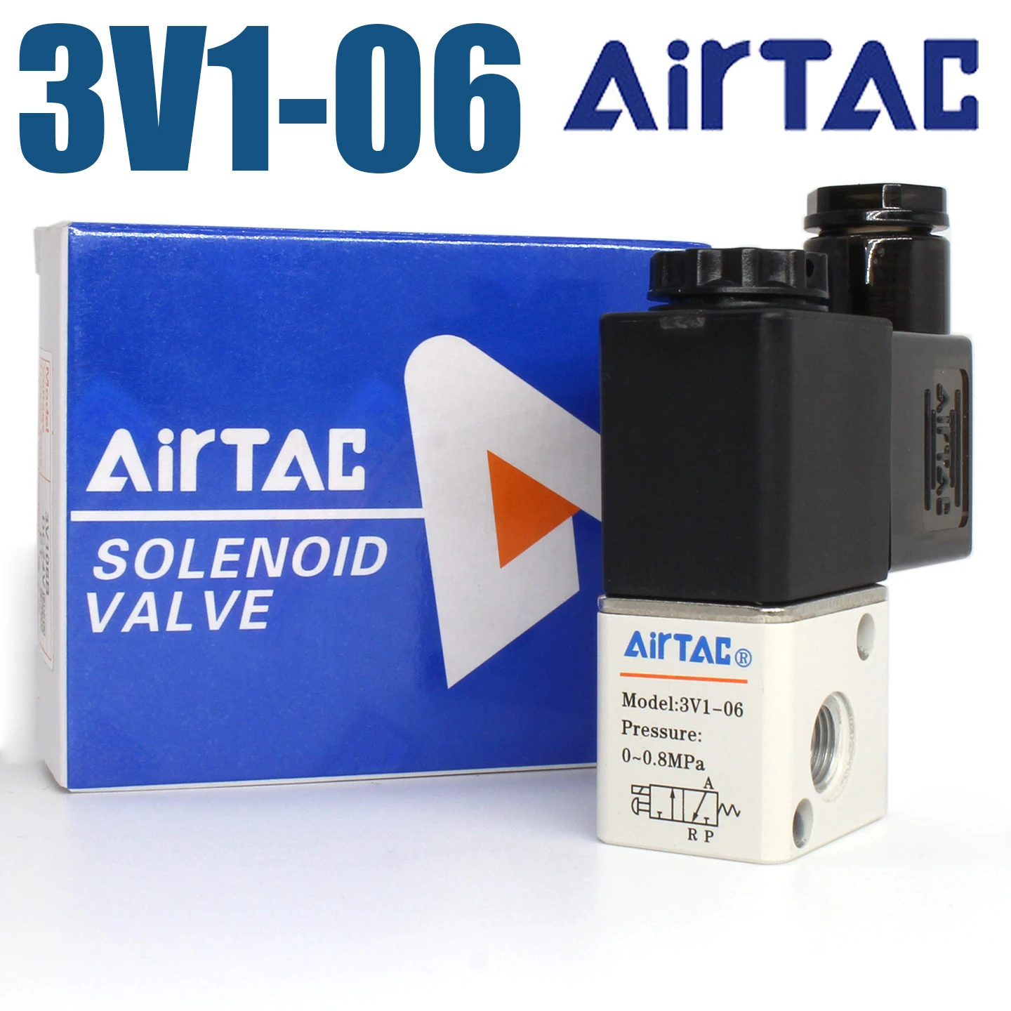 AirTAC 3V1‑06 Solenoid Valve Manifold 3‑Port 2‑Position Normally Closed 1/8