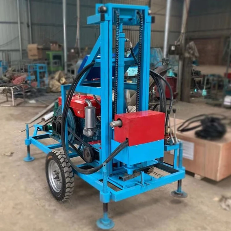 Trailer-Mounted Diesel Water Well Rig 50m-400m Depth Heavy-Duty Frame for Durability on Rough Roads