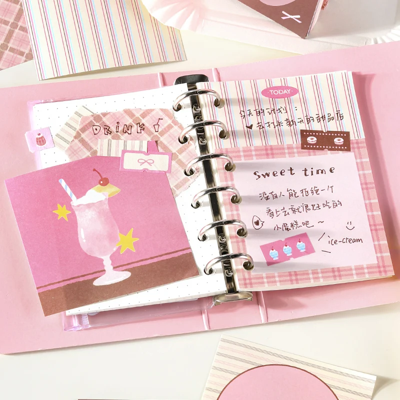 120sheets Retro Lines Grid Texture Message Notes Material Paper School Office Supplies DIY Scrapbook Handmade Craft Paper