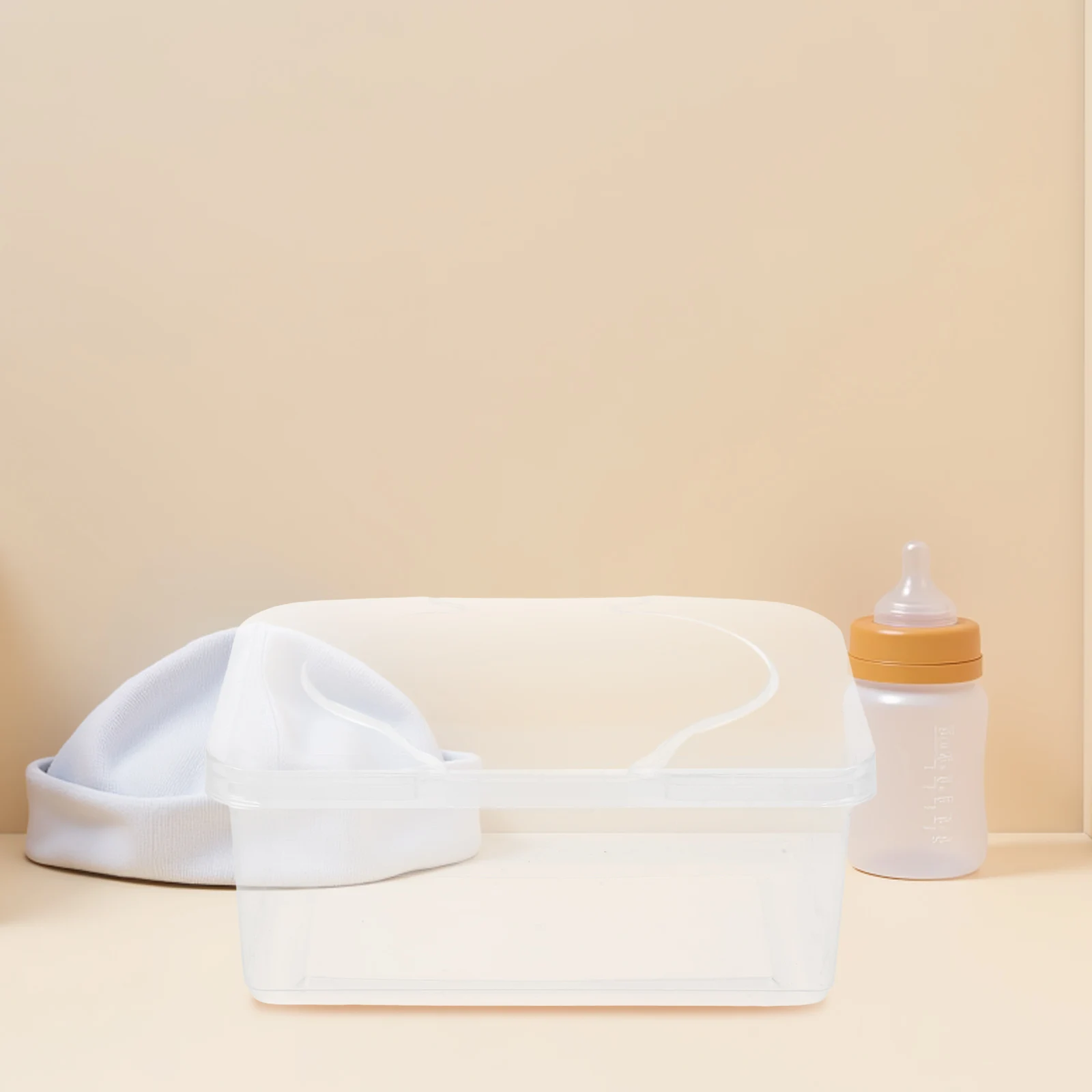 

2Pcs Large Capacity Baby Wipes Dispenser Box Plastic Tissue Organizer 1400Ml 7.66x4.91x3.73in for Bathroom Kitchen