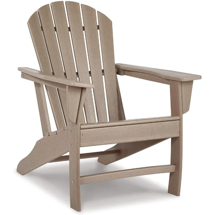 Sundown Treasure Outdoor Patio HDPE Adirondack Chair, Light Brown