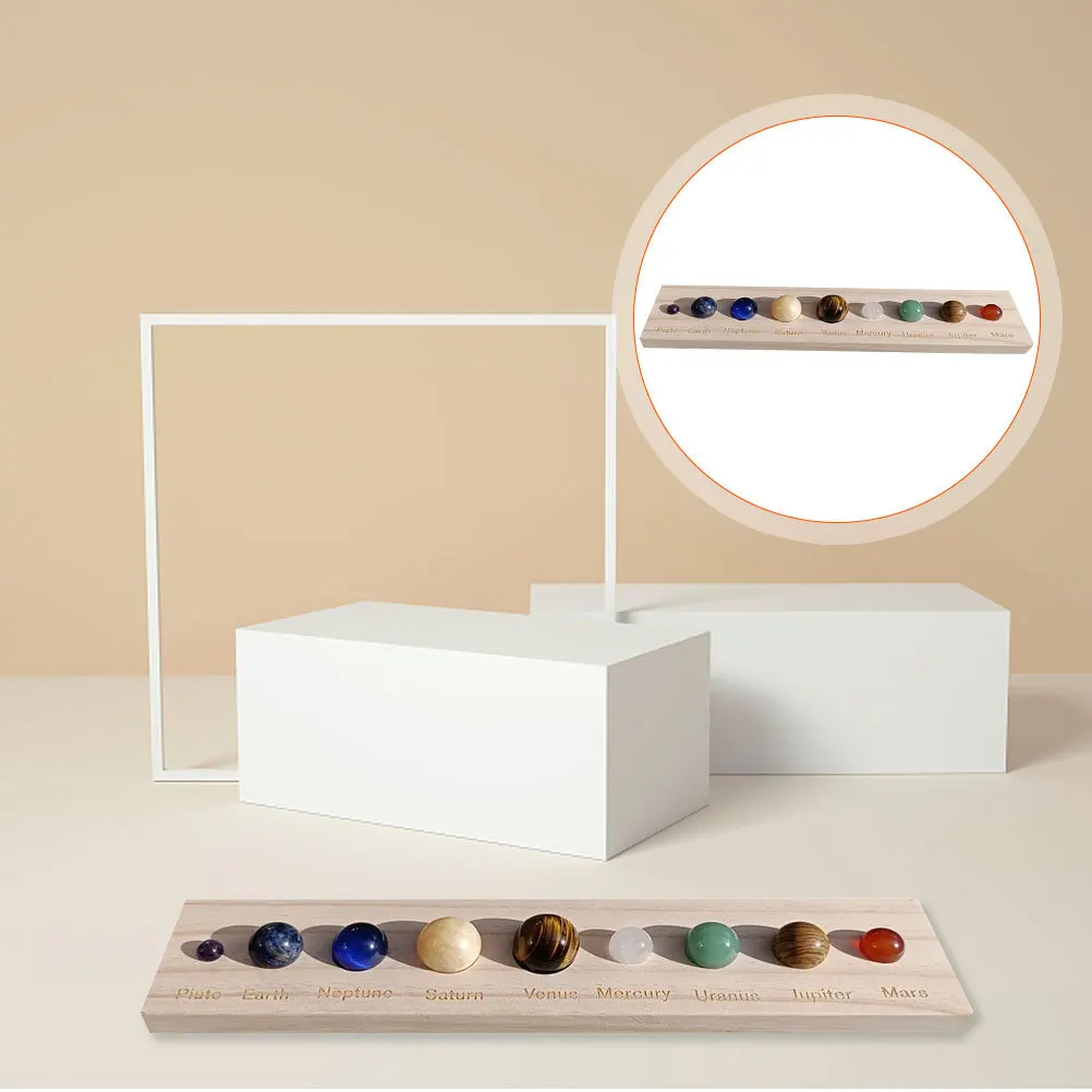 

1 Set Of Planet Ornaments Exquisite Delicate Crystal Sphere Decor For Home Office Tabletop Collection Desktop Marble Accessory