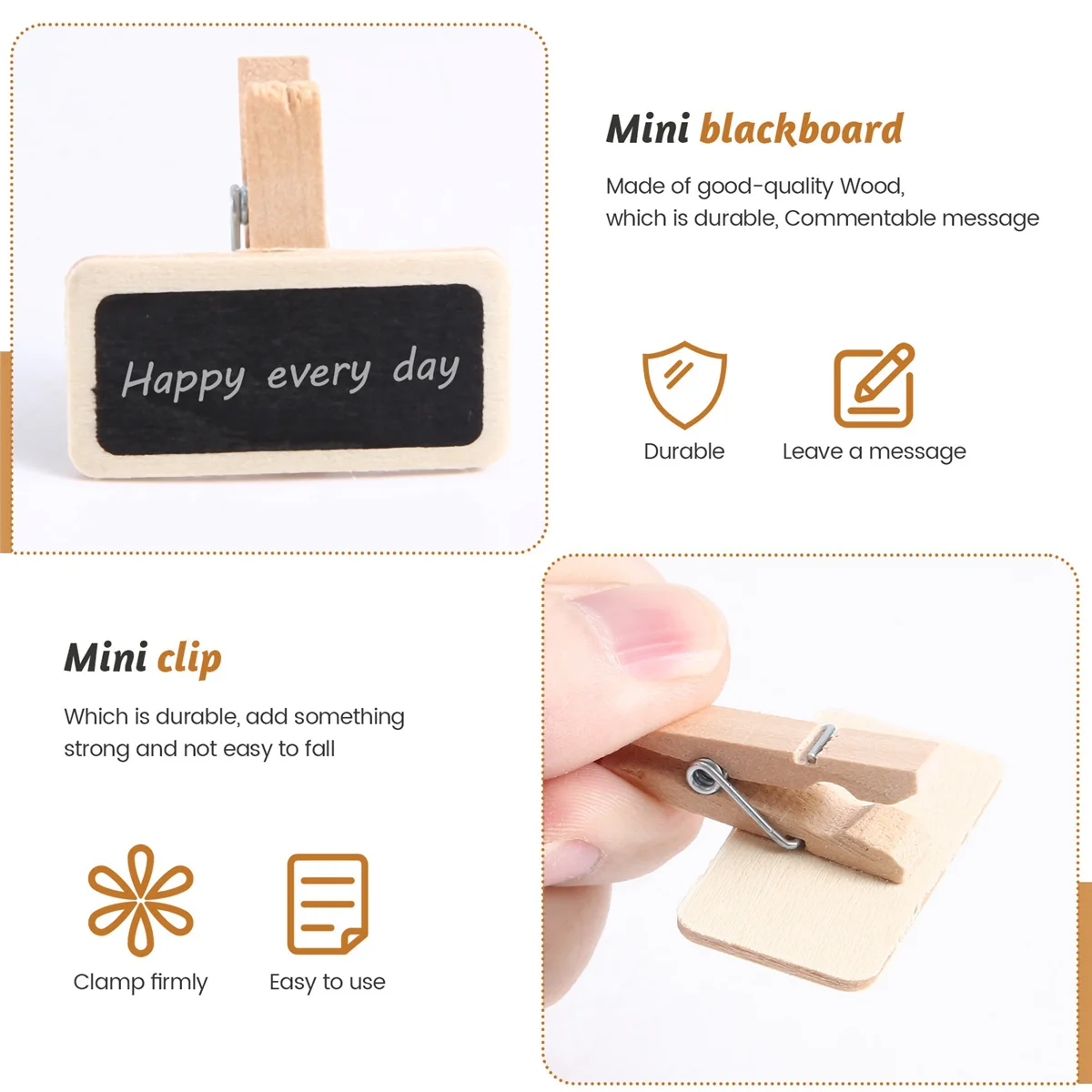 50 Mini blackboard wood message slate rectangle clip clip panel card memos label brand price place number table