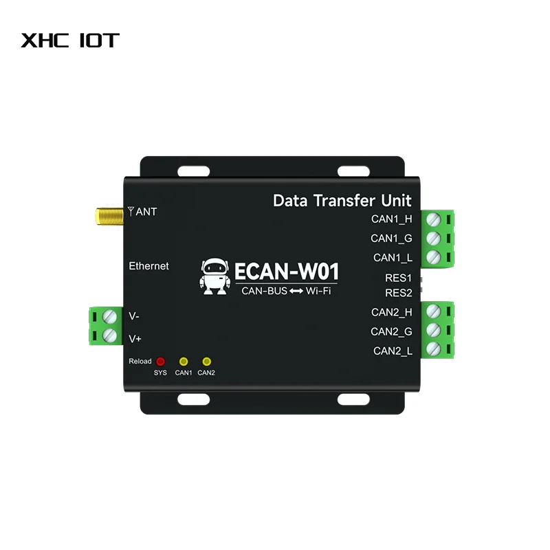 Serial Server CAN2.0 to WiFi TCP Gateway Protocol Conversion Dual Channel CAN-BUS to WiFi XHCIOT ECAN-W01 AP/STA Port Isolation