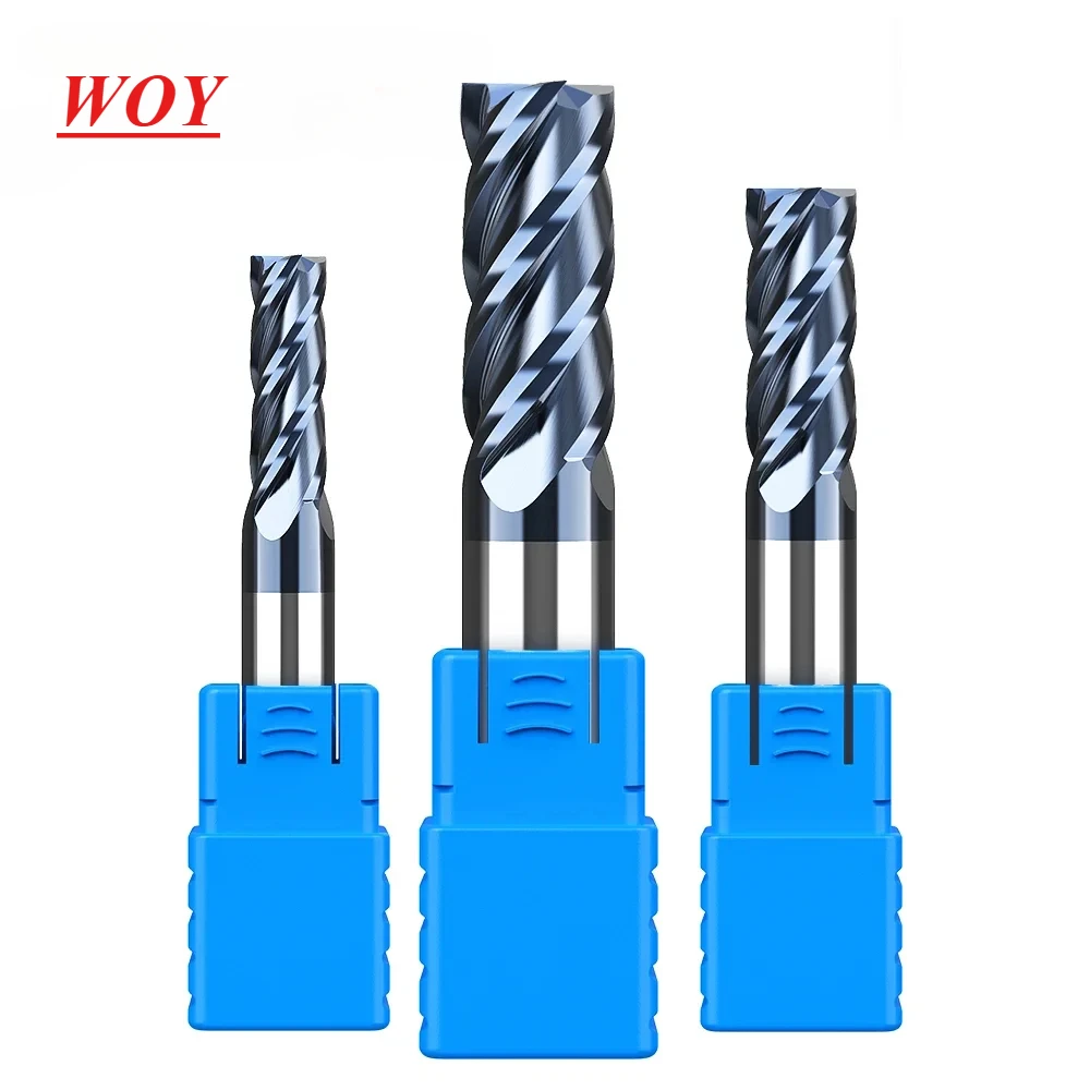 

WOY HRC50 1 2 3 4 5 6 8 10 Carbide end mill Milling cutting Tools Alloy Tungsten Steel Milling Cutter EndMills CNC machine