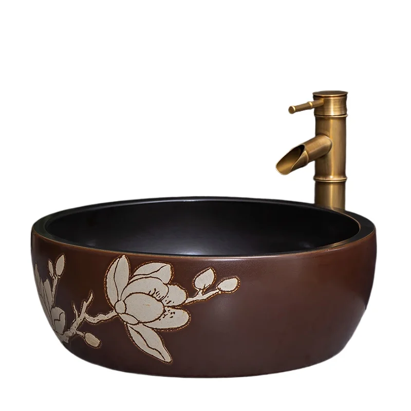 

Household Bathroom Washbasin Hotel Washbasin Sink Basin Balcony Ceramic Chinese Counter Basin