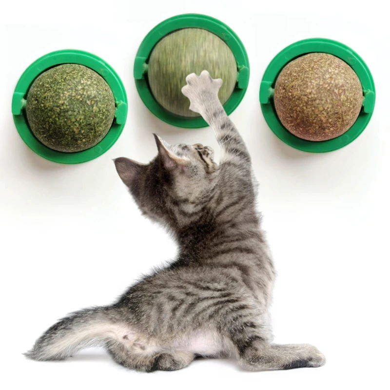 

Border Manufacturers Catnip Spin Ball Cat Grinding Teeth Cleaning Teeth Minty Ball Cat Fun Cat Ball Licking Fun