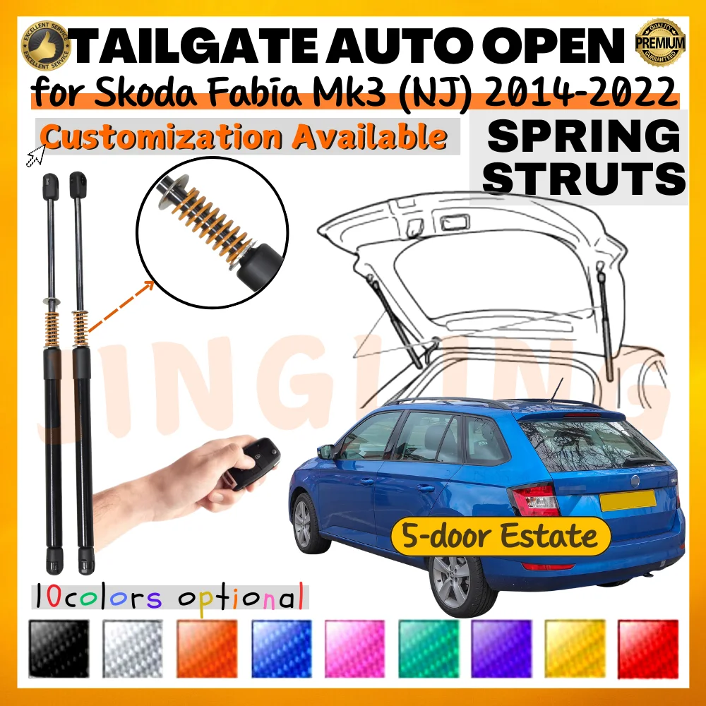 

Qty(2) Trunk Struts with Spring for Skoda Fabia Mk3 (NJ) 5-door Estate 2014-2022 Rear Tailgate Boot Dampers Lift Supports Shocks