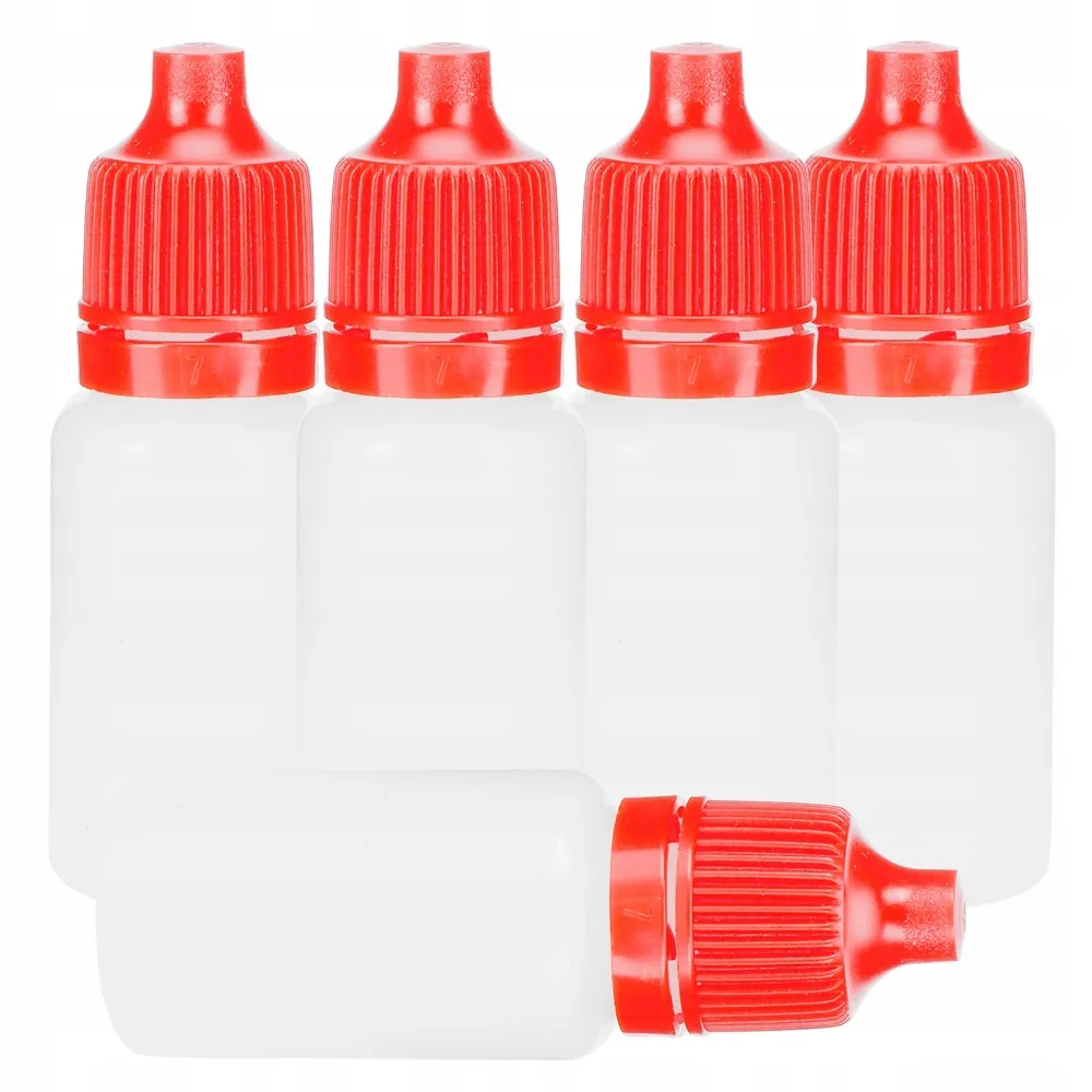 50pcs 3-100ml Empty Translucent Squeezable Eye Liquid Dropper Container with Red Cap Refillable Essential Oil Bottle Wholesale