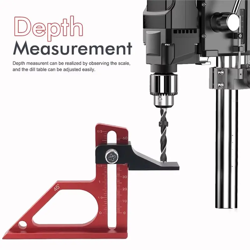 Table Saw Depth Gauge Adjustable 0-60Mm Aluminum Alloy Metricandinch Router Bits Setting Blade Metric Inch Scale Bench
