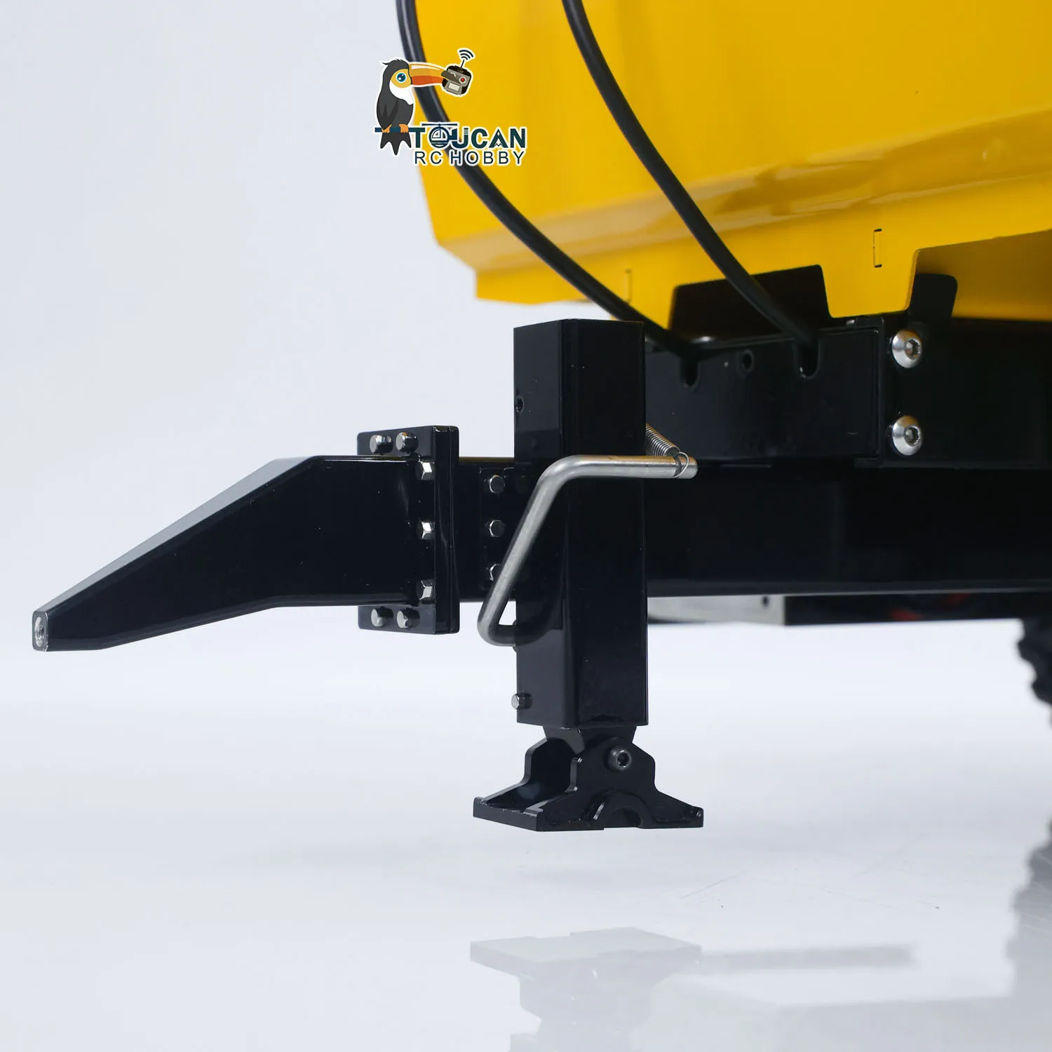 Remolque volquete hidráulico de Metal RC, camión de 2 ejes 1/14 con pata de soporte para modelo excavadora con ruedas de Control remoto LR914 PRO