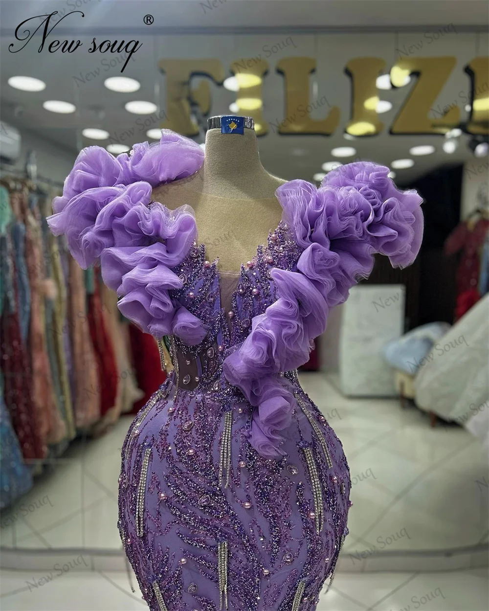 Vestido De Noite Frisado Roxo Para Mulheres, Cristais Em Camadas, Vestido De Celebridades, Árabe, Festa De Dubai, Vestido De Noivado