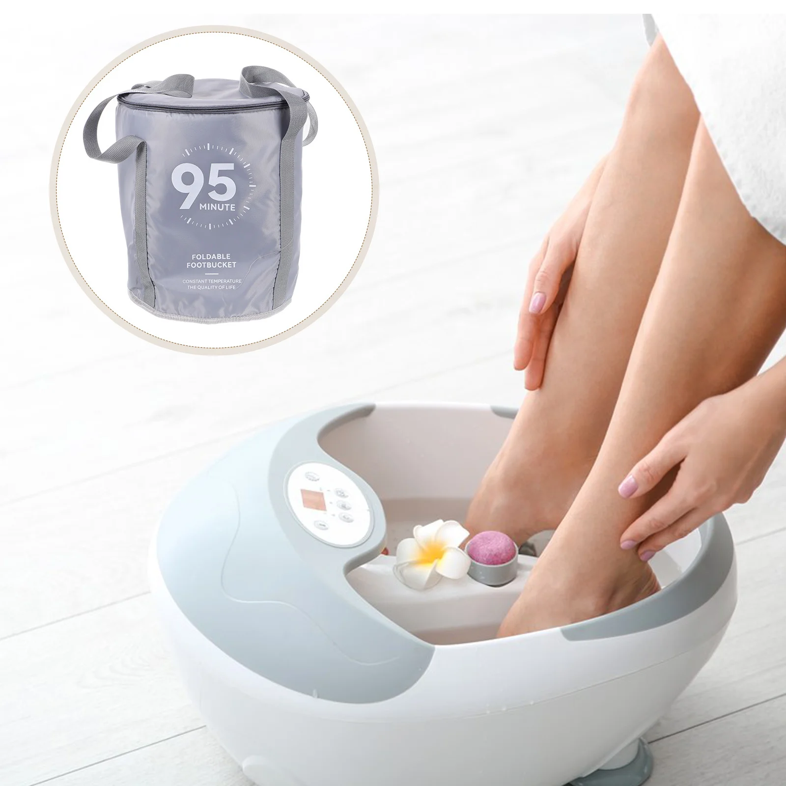 

1Set Portable Foot Soak Tub Collapsible Washing Basin for Outdoor Travel Emergency Use Strong Handle Heavy Duty Folded Storage