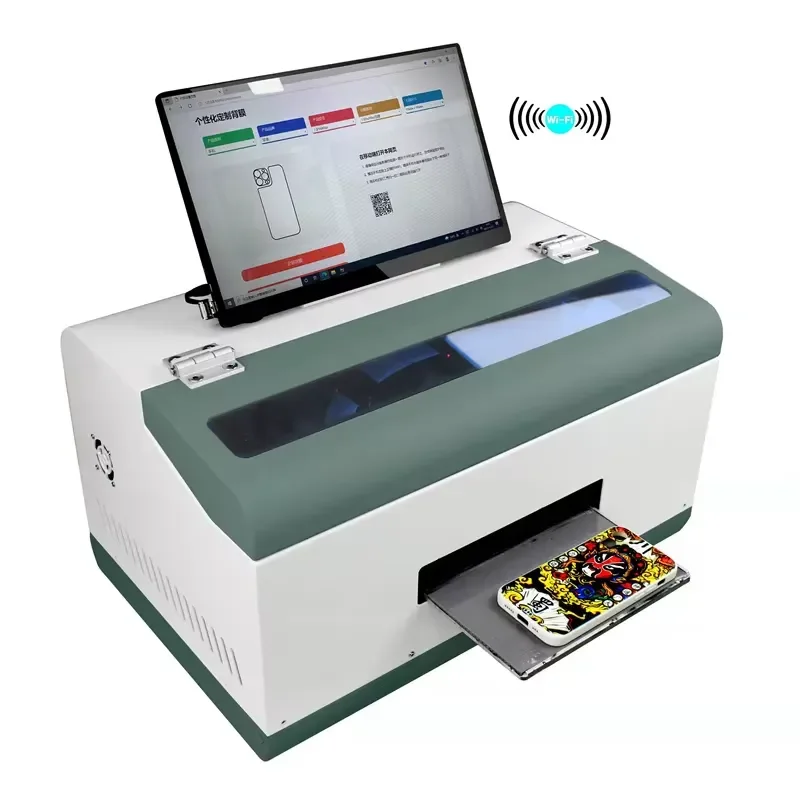 Digital Mini UV Printer CMYK White Automatic UV Ink Printer for 3C Phone Case 3D Back Sticker UV Printing Machine