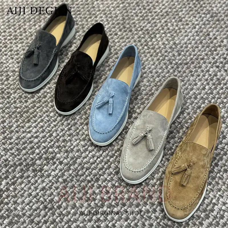 

British Style Loafers Premium Business Flats Luxury Men Driving Shoes Zapatos De Hombre Genuine Leather Comfortable Casual Shoes