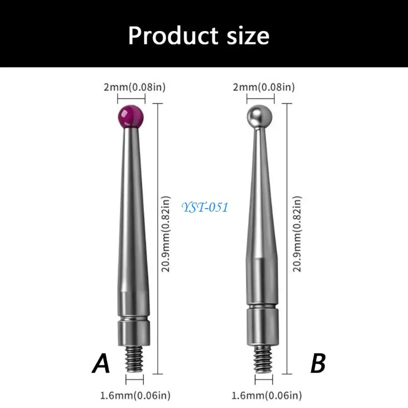E15A Red White Steel Tip For Lever Pointer Gauge Head 1.6 Thread Measuring Needle