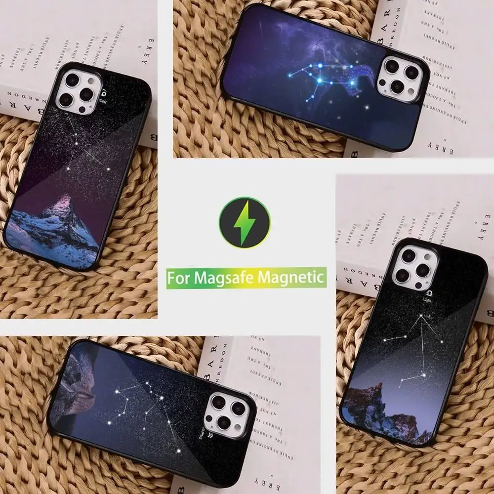 

Art Twelve Constellation Phone Case For iPhone 16,15,14,13,12,11,Pro,Max,Plus,Mini, Magsafe,Magnetic Wireless Charging Case