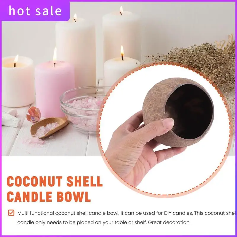 

LICG-Can Pouring Candle Coconut Shell Bowl,Coconut Shell,Coconut Wood Bowl, Creative Decoration Bowl,Storage Bowl