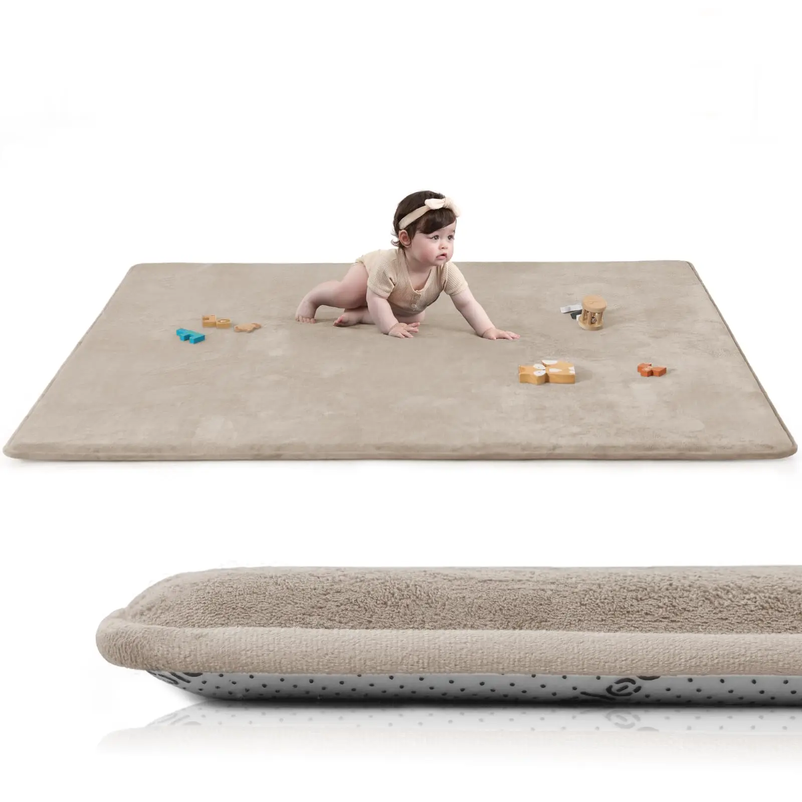 

Large Solid Casual Non-slip Carpet Living Room Thick Foam Baby Play Mat Soft for Kids Coral Velvet Rug Yoga Mats