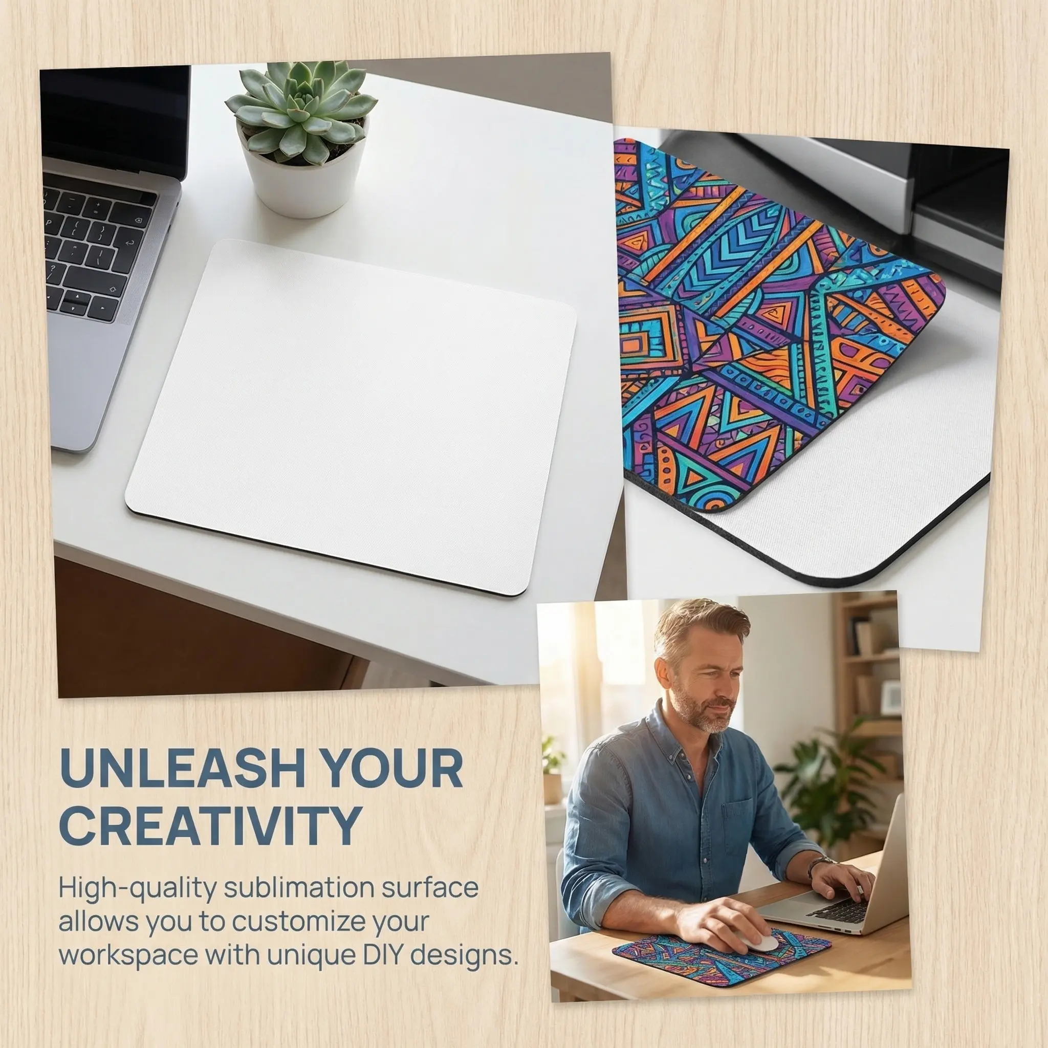 12Pcs Sublimation Mouse Pad Blank White Desk Mat for Heat Transfer Printing DIY Office Gaming Mousepad Gaming Mouse Mat