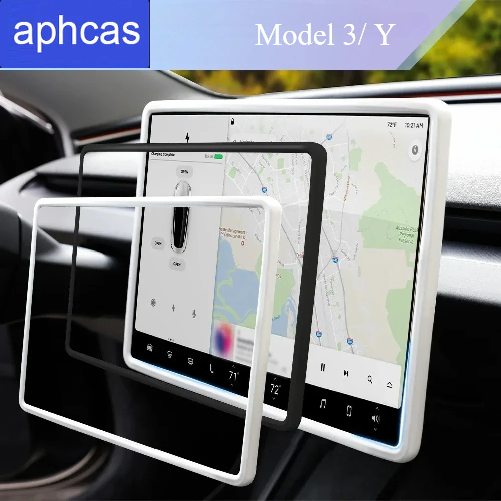 

For Tesla Model 3 Y Juniper 2025 Screen Protector Silicone Frame Display Edge Body Cover Center Console Decoration