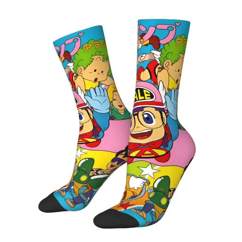 Custom Cool Men's Dr S-Slump Arale Norimaki Dress Socks Unisex Warm Breathbale 3D Print Manga Crew Socks