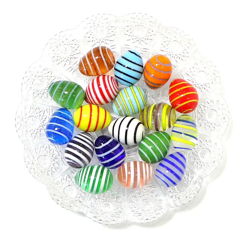 6pcs Wholesale Lovely Mini Murano Glass Easter Eggs Ornament Handmade Rare Oval Marbles Fairy Garden Micro Landscape Decoration