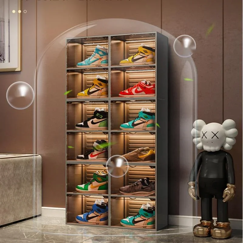 High End Light Luxury Plastic Transparent Storage Box Multi Functional Anti-Oxidation Shoe Box Imitation Acrylic Display Cabinet