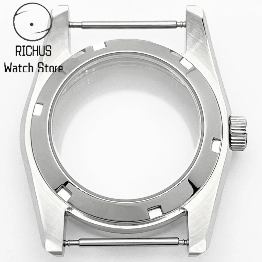 RICHUS 36mm Case Sapphire Glass Silver Watch Case Fit NH ETA2824 PT5000 Movement Watch Accessories image 6