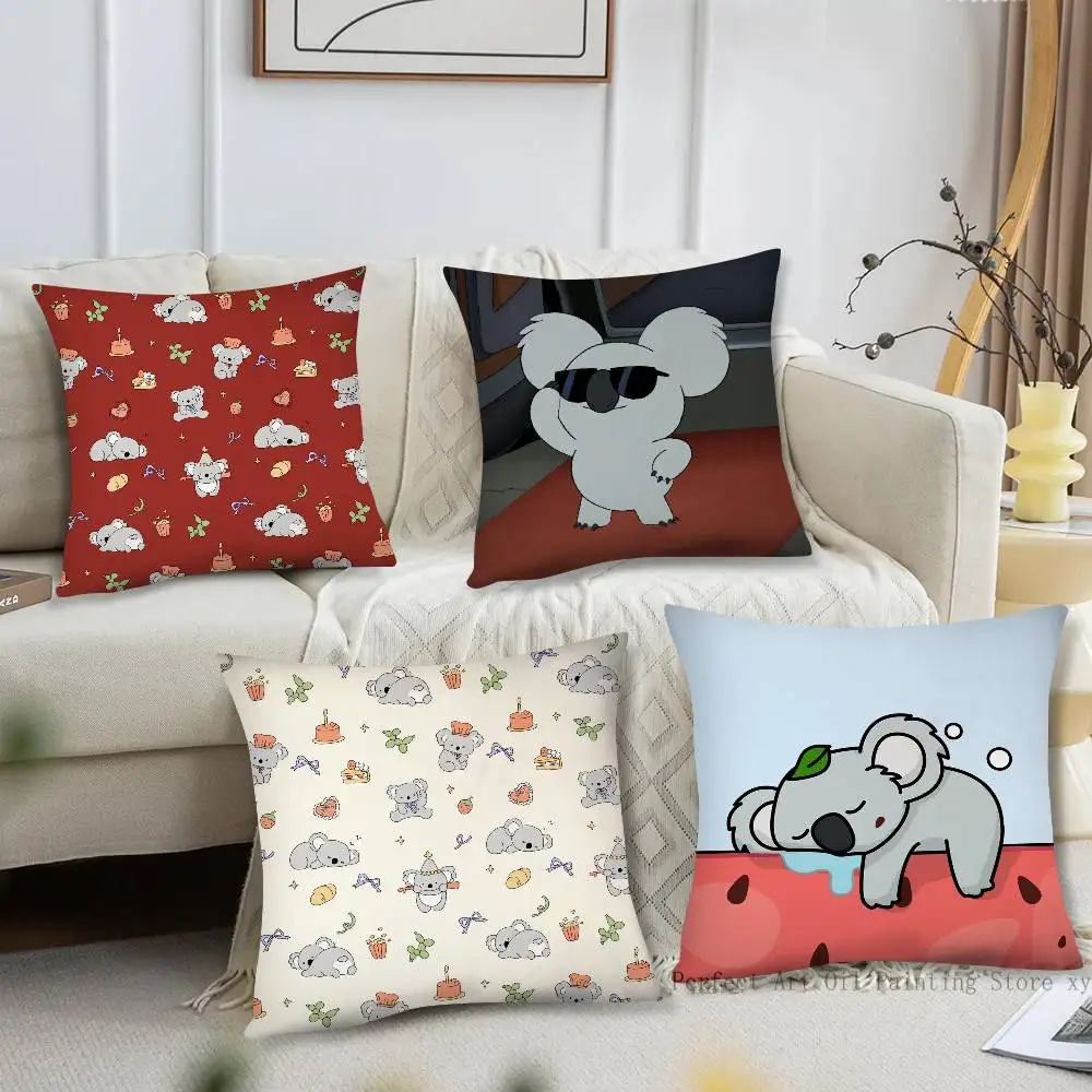 Koala Creative Cartoon Animation Pillow Case Fashion Square Pillowcase Bedroom Sofa Room Ins Decoration Leisure