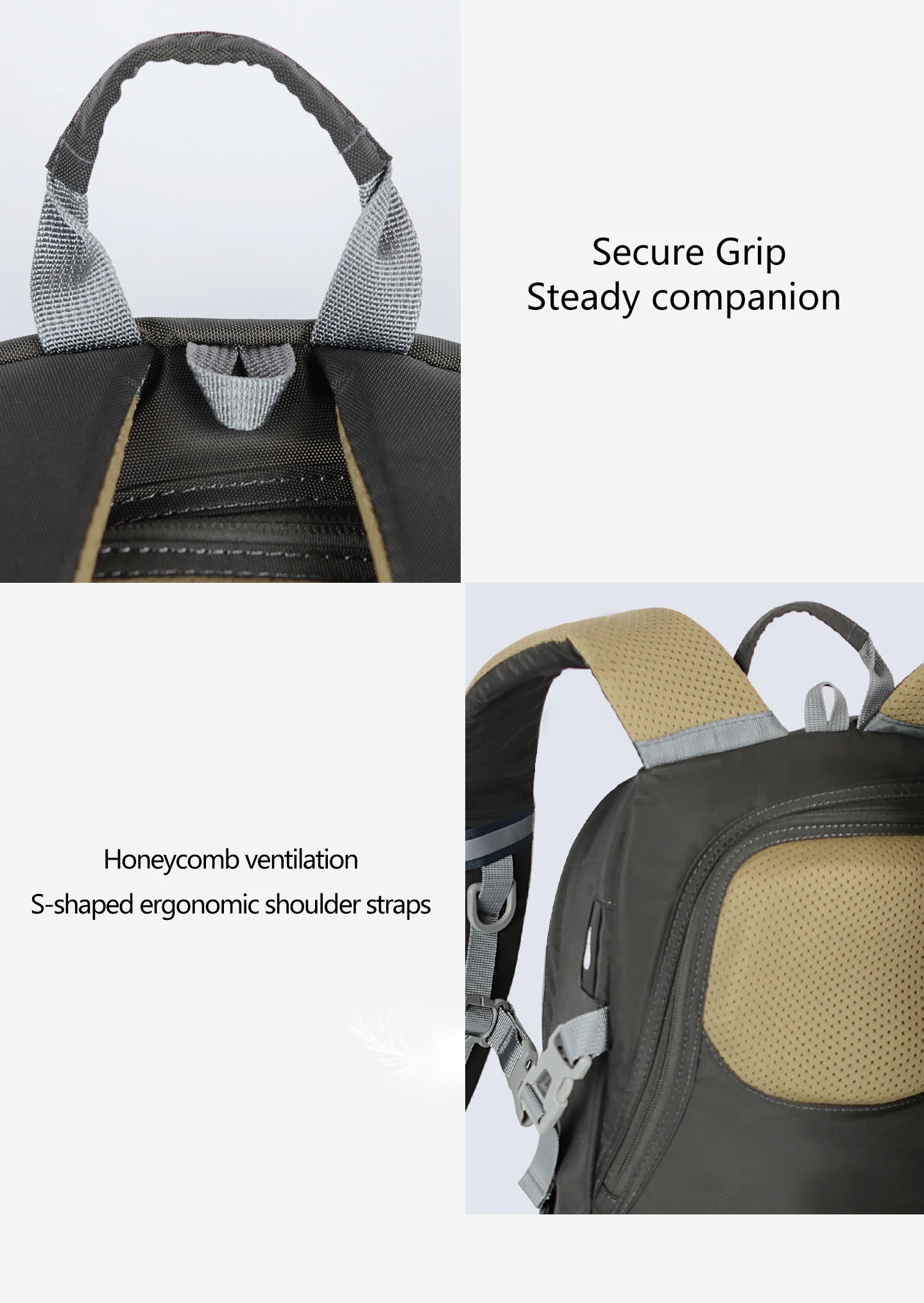 Unisex Leichter Freizeitrucksack 20L/30L Wasserabweisendes Gewebe mit Laptopfach und Regenschutz – Detail 8