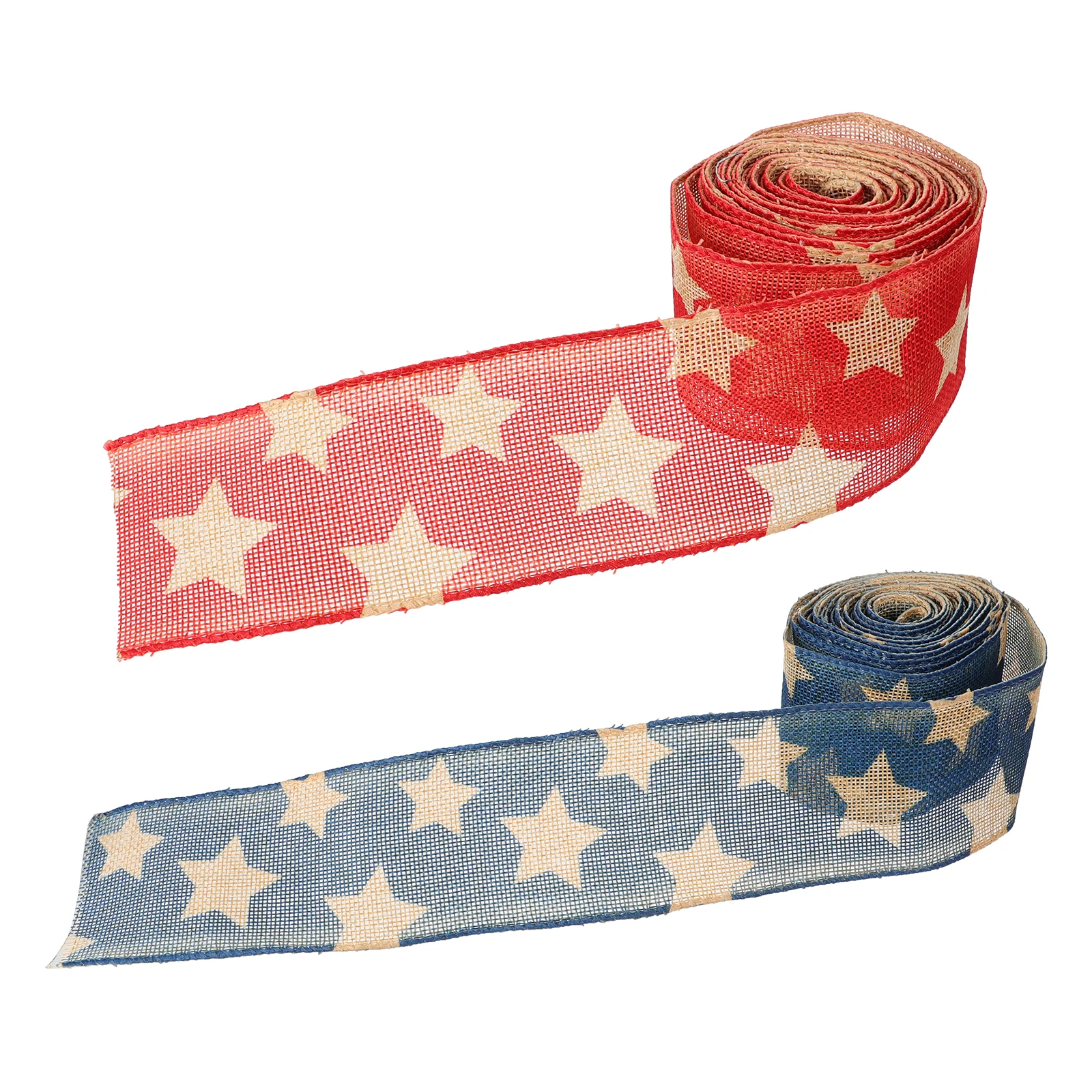 

American Flag Ribbon Patriotic Striped Linen DIY Decor Independence Day Star Pattern Bright Colors Craft Accessories