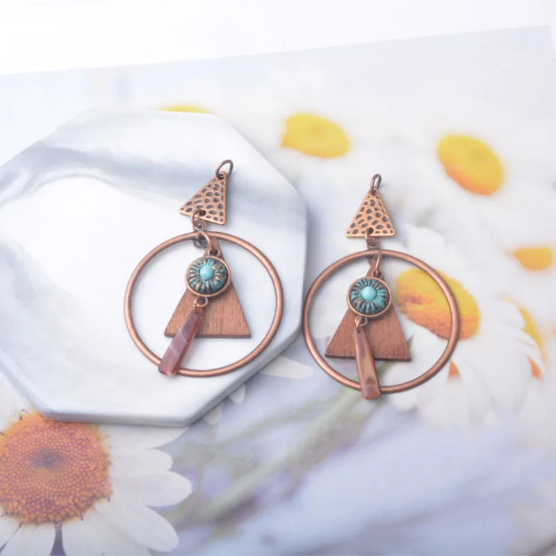 4 Stück/Set Bohemian-Stil Brauner Quastenanhänger DIY Damen-Ohrring – Detail 5