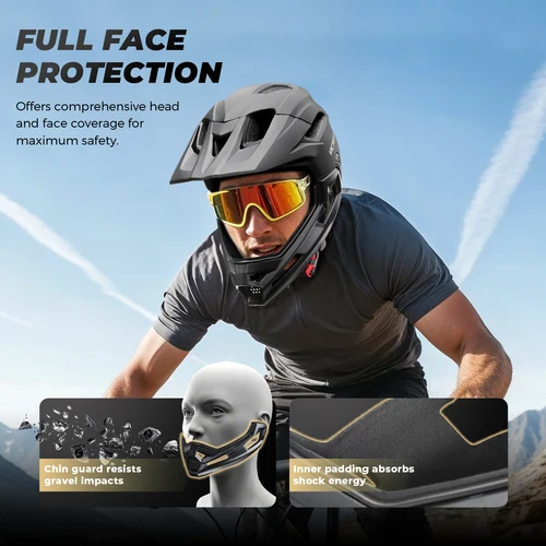 Imagen 2 del producto VICTGOAL-casco completo desmontable para bicicleta de montaña para hombre, protección para la cabeza de motocicleta, todoterreno, MBX, BMX, seguridad