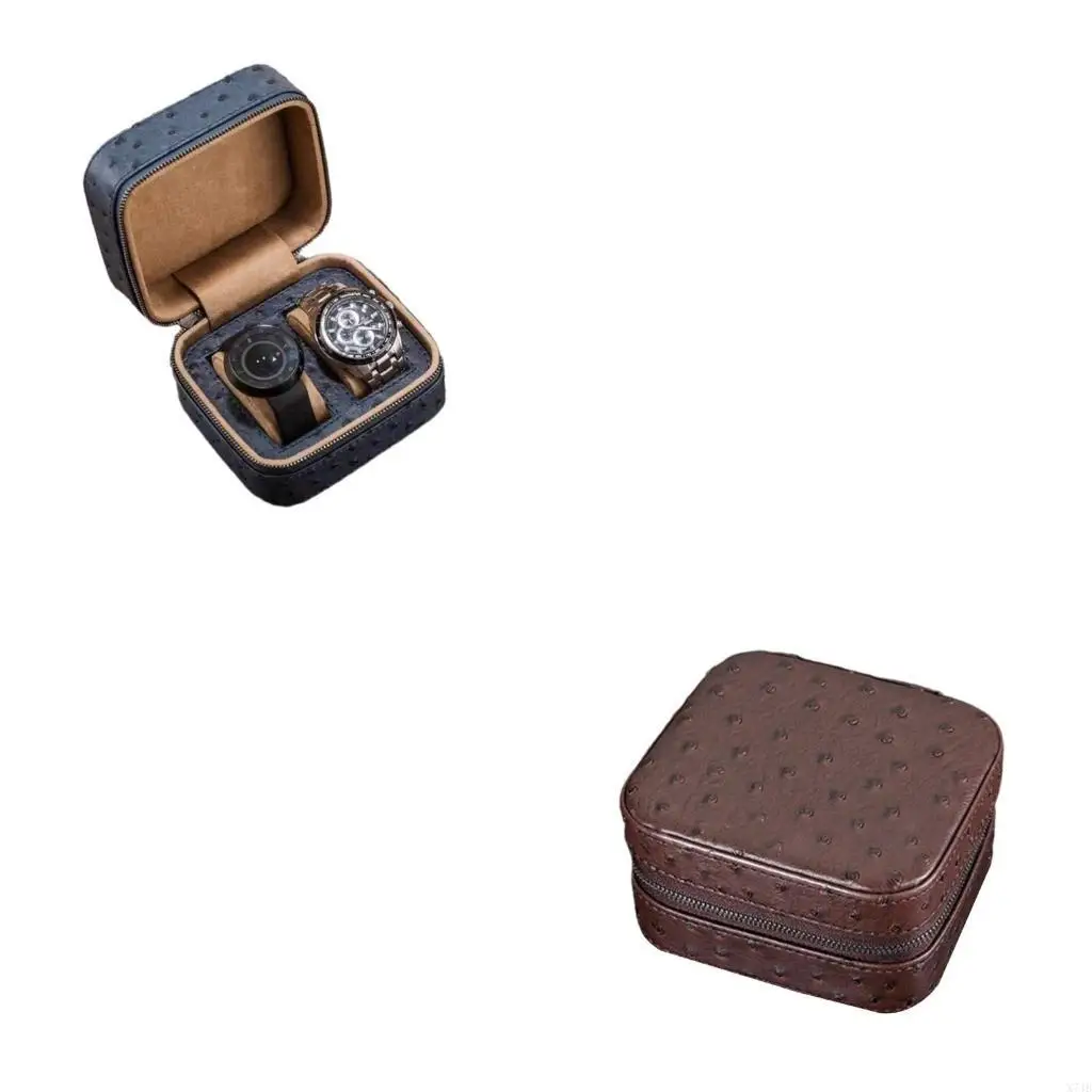 

Luxurious Wristwatch Holder Ostrich Textured Watch Collector Case Watches Box
