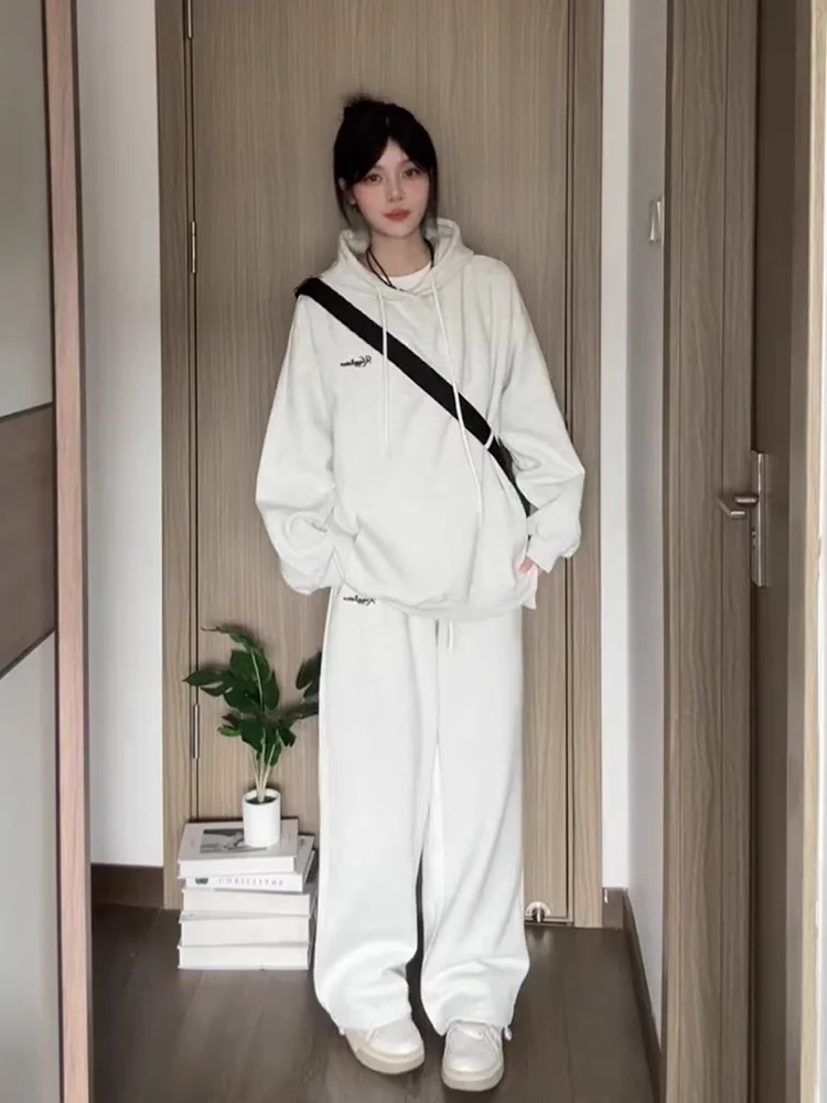 المرأة حجم كبير المخملية هوديي + فستان أطفال مع سروال داخلي سميكة الخريف الشتاء ملابس رياضية عادية قطعتين الزي للطلاب والعدائين #4