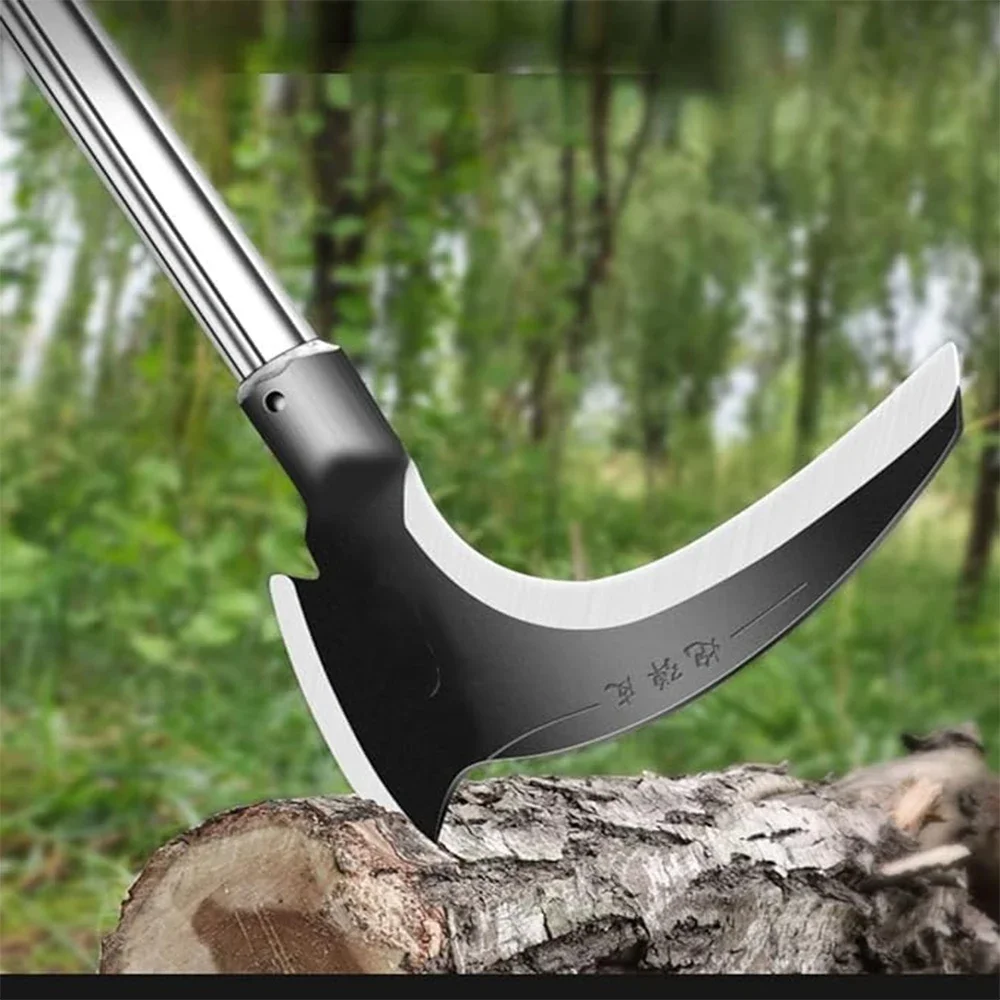 High Manganese Steel Double Sickle With Handle Chopping Scythe Tool Machete Chopping Agricultural Cutting Weeding Wood Hand Tool