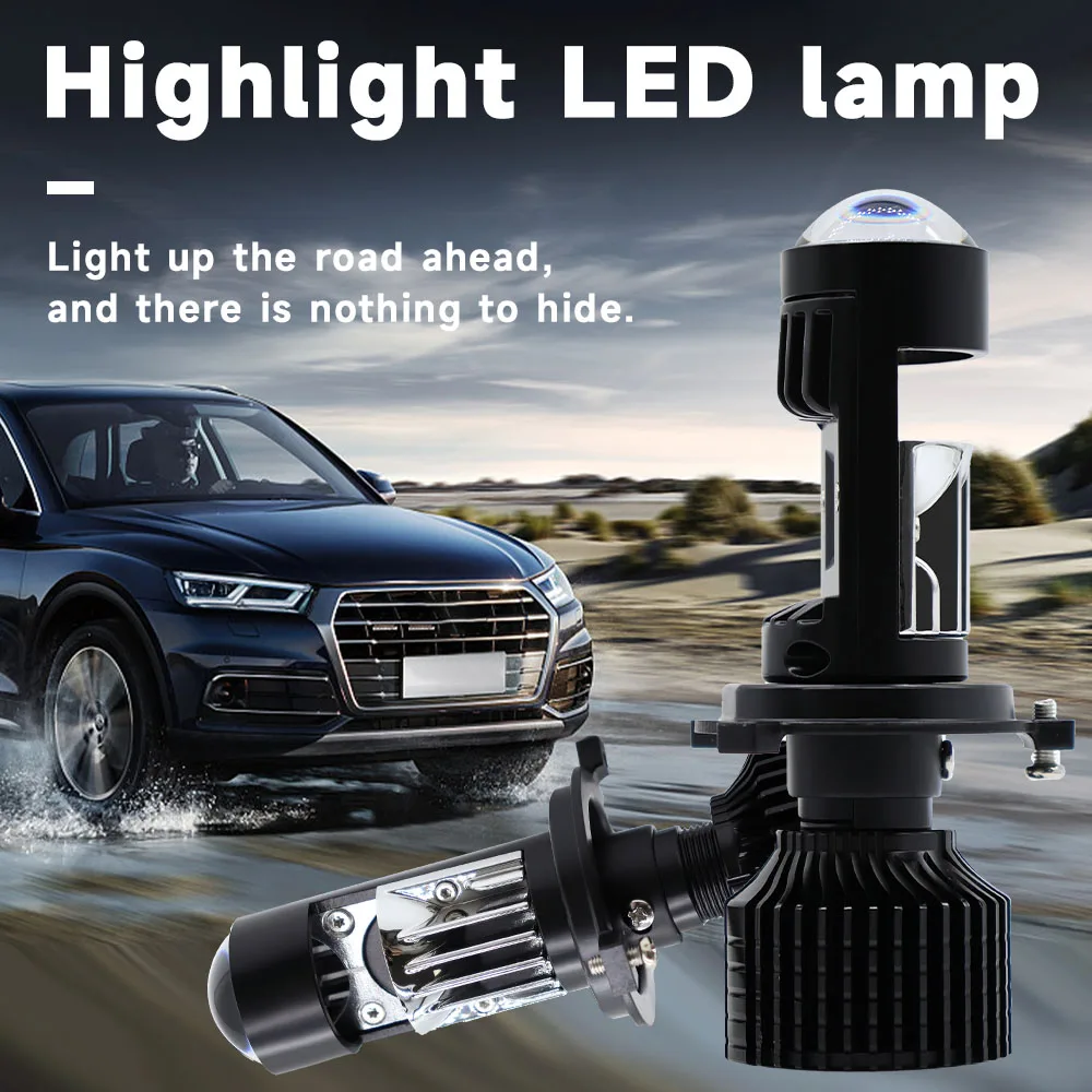 H7 LED عدسة صغيرة 90 واط/زوج H4 سيارة دراجة نارية جهاز عرض (بروجكتور) ليد عدسات عالية منخفضة شعاع Canbus توربو مروحة لمبات 12 فولت 6000 كيلو LHD Y10Pro