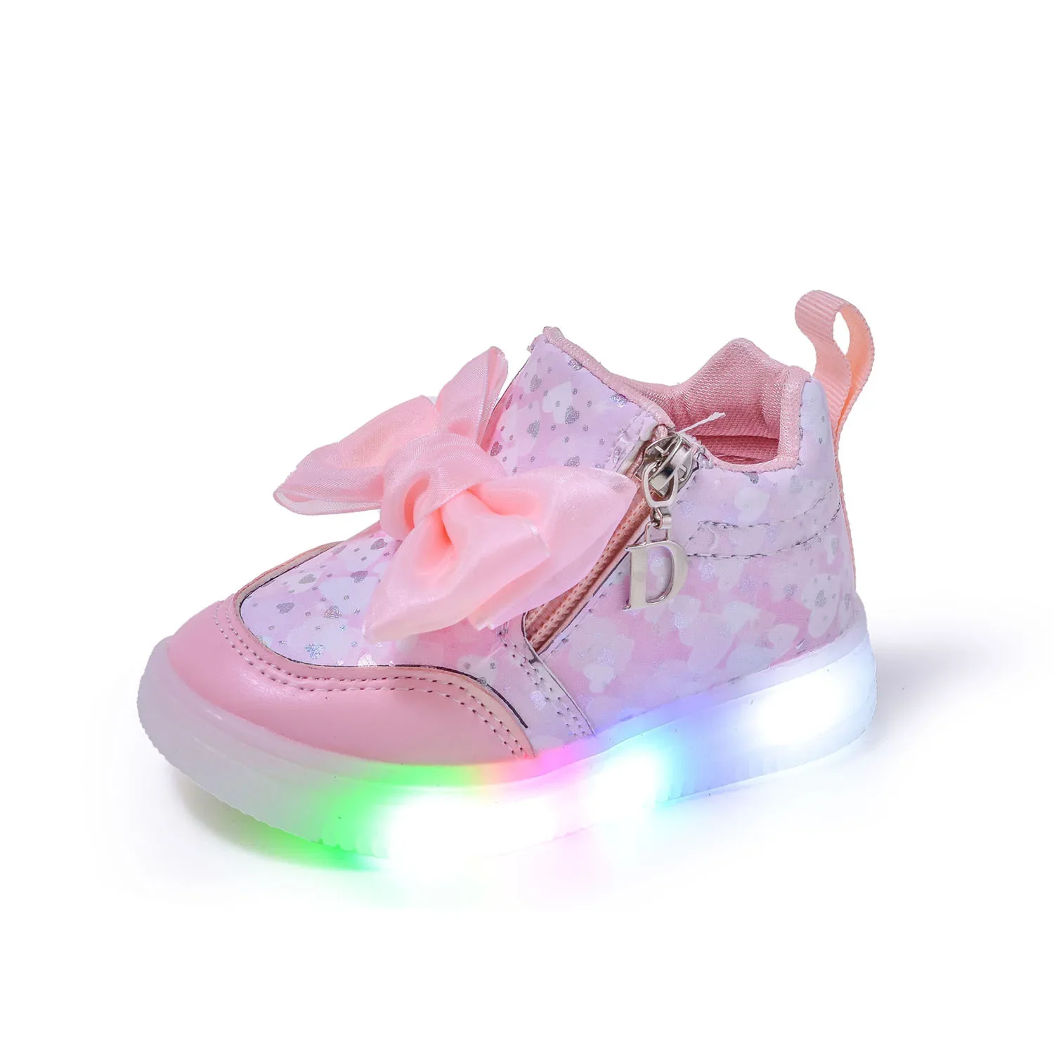 Tênis com laço iluminado Disney 2025 – Sapatos com sola macia com tema de princesa para meninas, sapatos casuais confortáveis e modernos