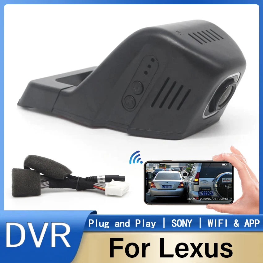 New!Dash Cam Front and Rear Camera Car DVR Wifi Dashcam Video Recorder Night Vision HD 1080P For Lexus GX400 CT200h UX260h UX200