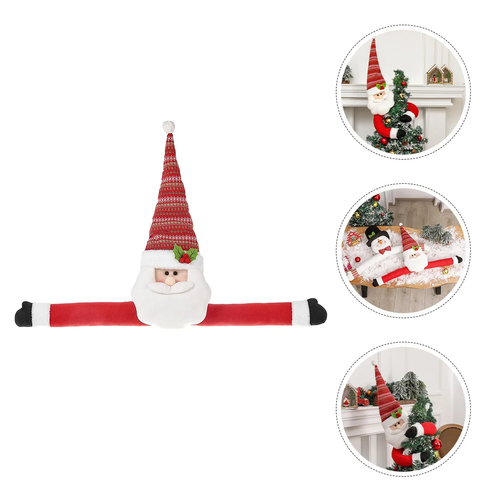 

Christmas Tree Topper Santa Hugging Christmas Ornament Xmas Tree Decoration Festive Party Decor Santa Decorations Indoor