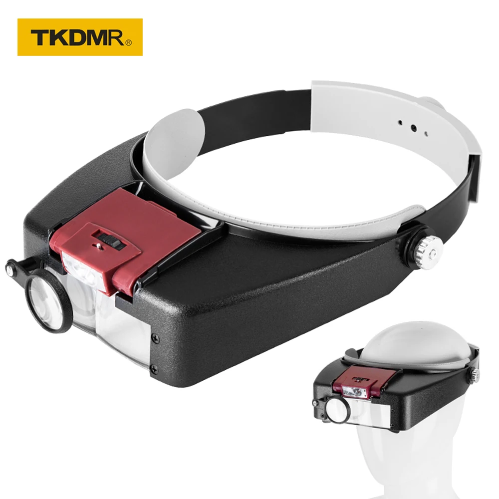 

Headband Magnifier Glasses 1.5x 3X 8.5x 10x LED Lights Loupe Eyewear Magnifying Glasses for Reading Magnifier Illuminated