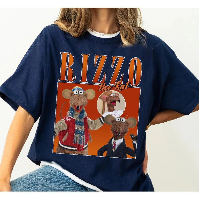 Camisa retrô ragdoll rizzo mouse retrato, camisa retro rizzo quatro estações unissex puro algodão casual moda camiseta
