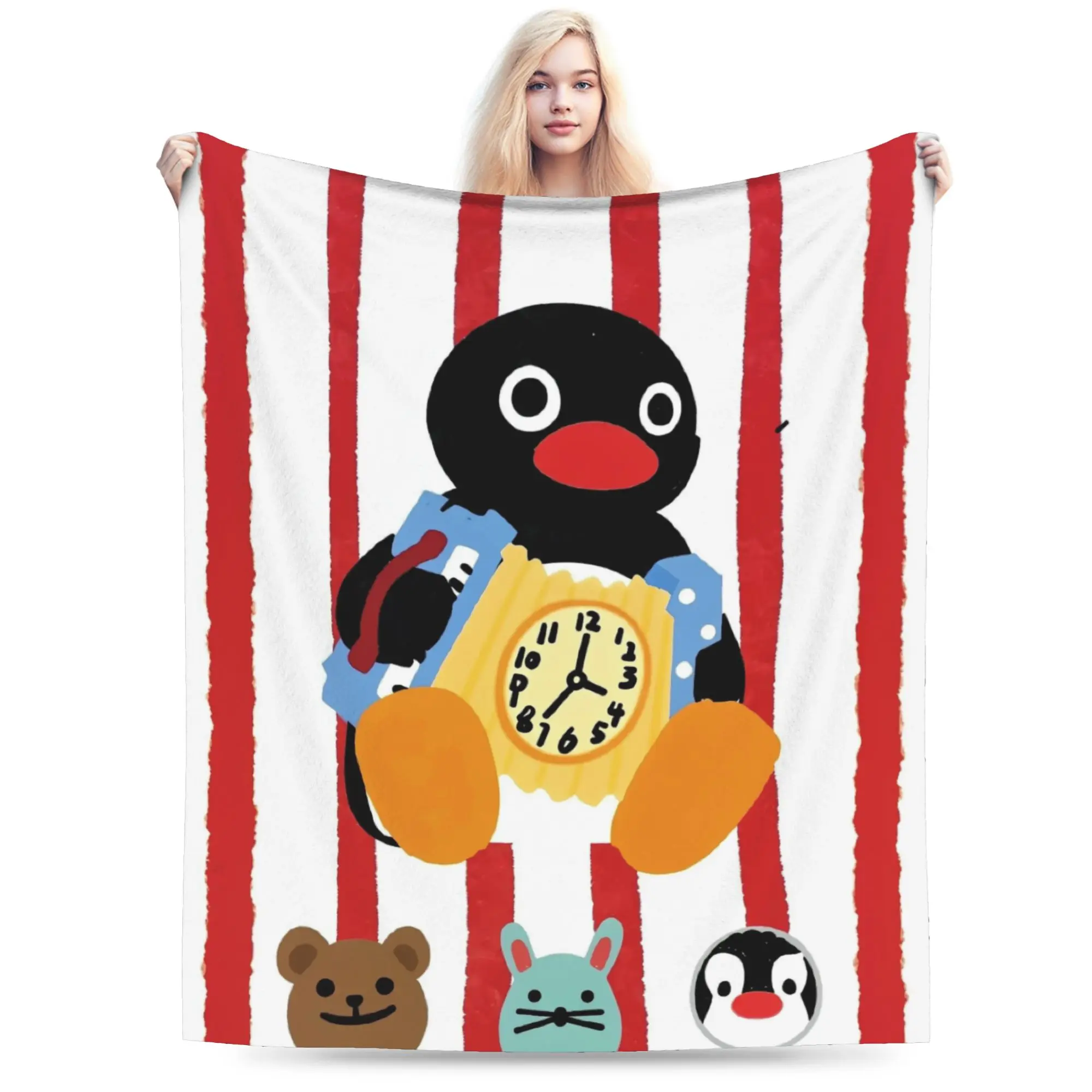 Pingu Penguin Blanket Quality Super Soft  Throw Blanket Winter Child Bedroom Funny Bedspread